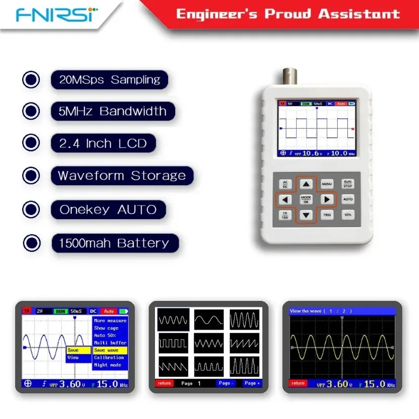 Fnirsi Digital Oscilloscope Handheld - 1 шт. портативный цифровой осциллограф DSO