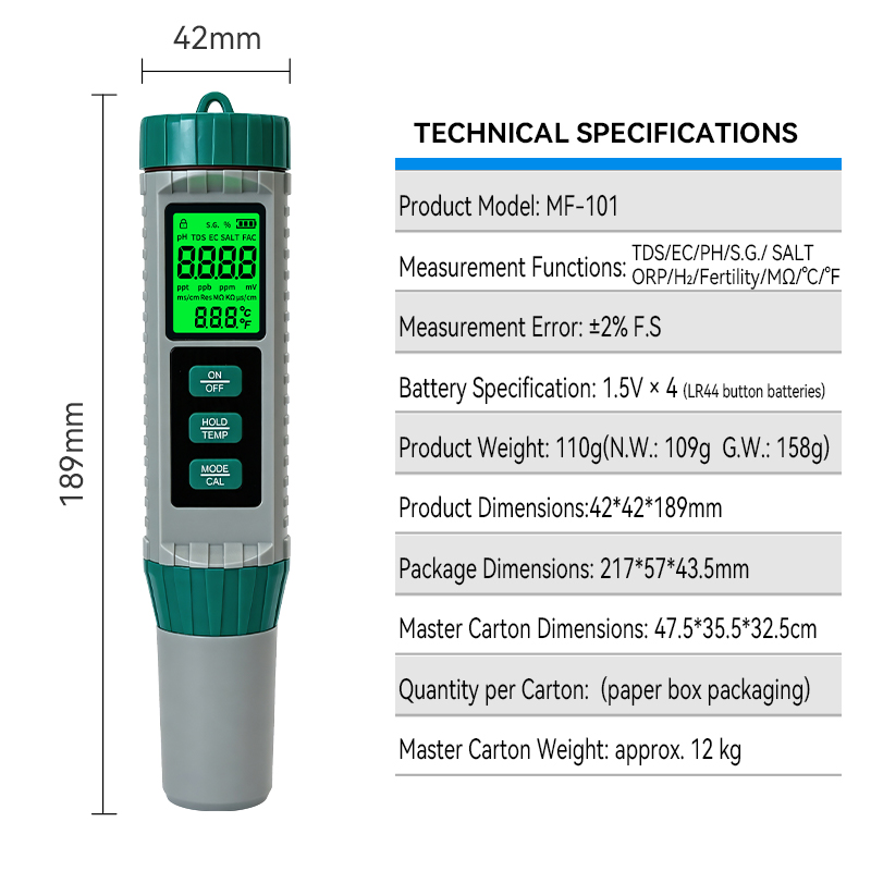 Новый 10-в-1 pH-метр для измер – обзор и цена Ph Meter Digital Water Tester