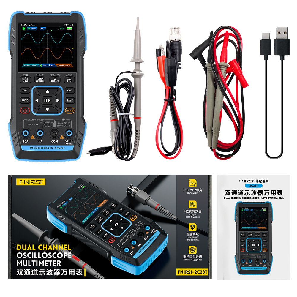 2C23T – многофункциональный ци – обзор и цена Fnirsi Digital Oscilloscope Handheld