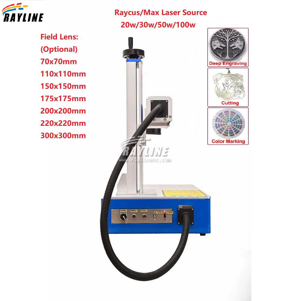 30W 50W 100W Портативный 3D во – обзор и цена Fiber Laser Marking Machine 30W
