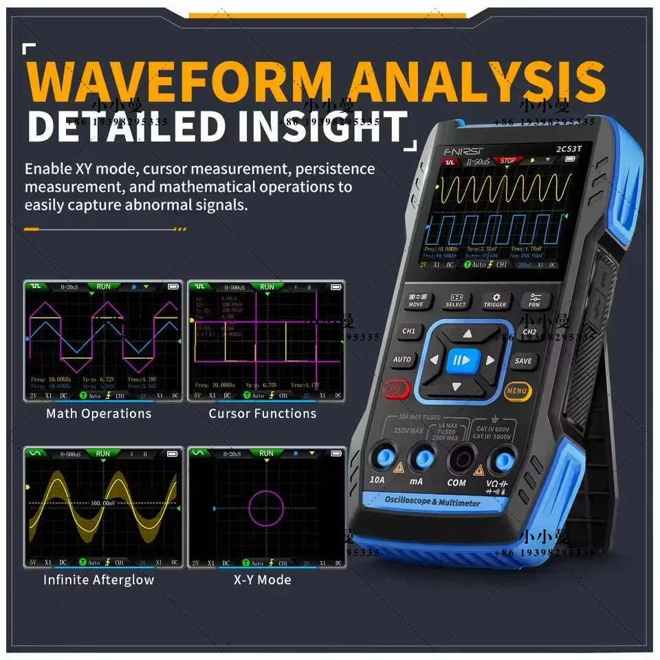 FNIRSI 2C23T 10 МГц, 2C53T 50  – обзор и цена Fnirsi Digital Oscilloscope Handheld